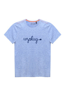 Jumping The Couch unplug t-shirt blue